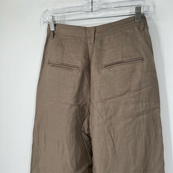 Anine Bing High Rise Pleated Trouser Pants Linen Blend - Picture 7 of 10